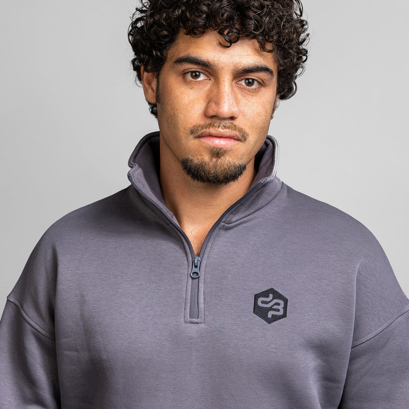 Decibel Half Zip Sweater Mole Grey