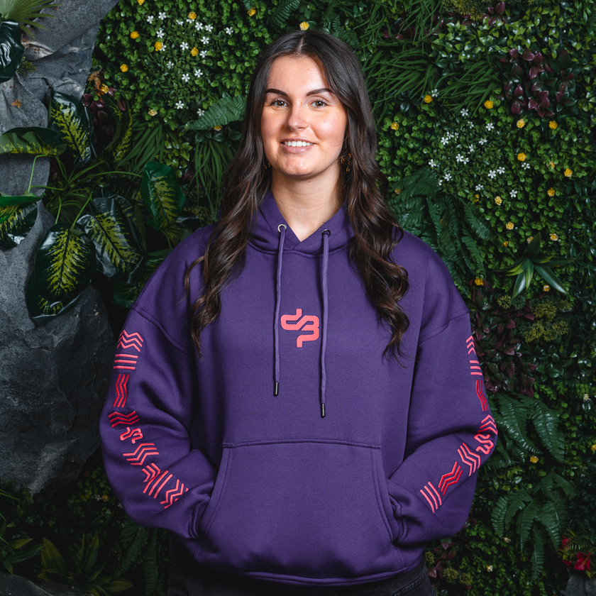 Decibel Pink Print boyfriend Hoodie
