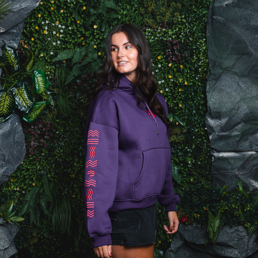 Decibel Pink Print boyfriend Hoodie