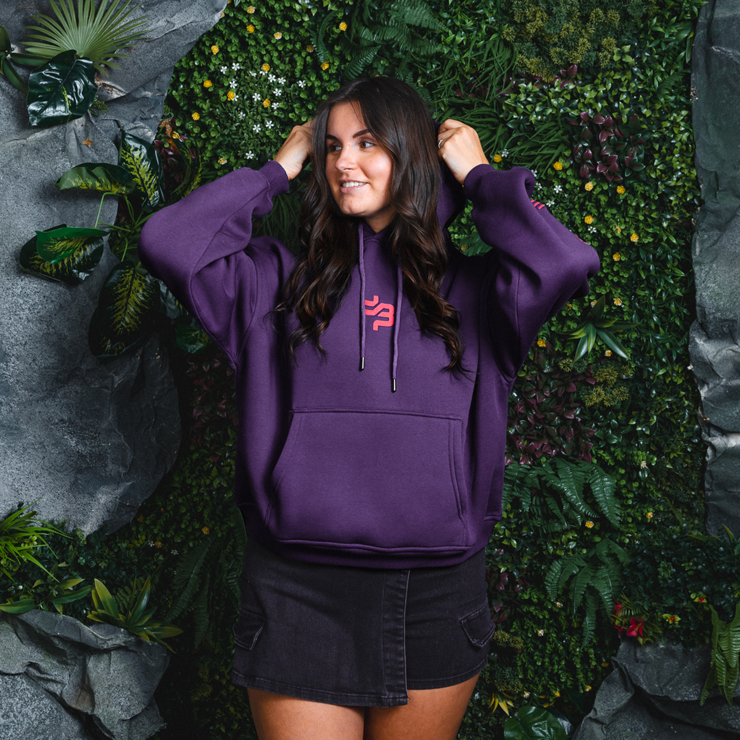 Decibel Pink Print boyfriend Hoodie image
