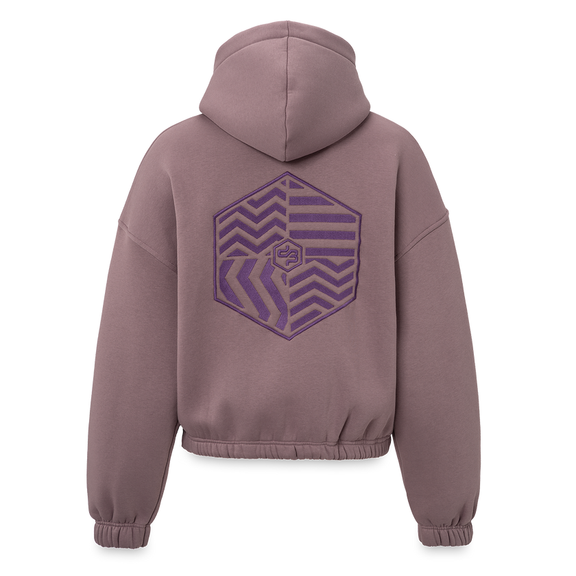 Decibel Mauve cropped Hoodie