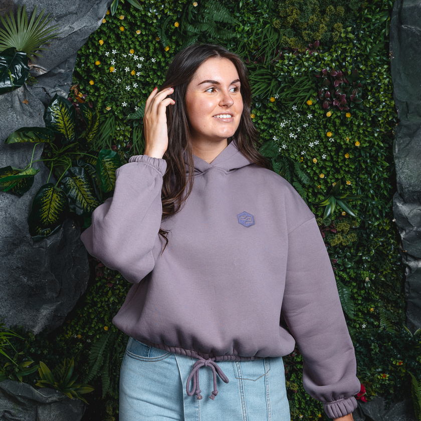 Decibel Mauve cropped Hoodie