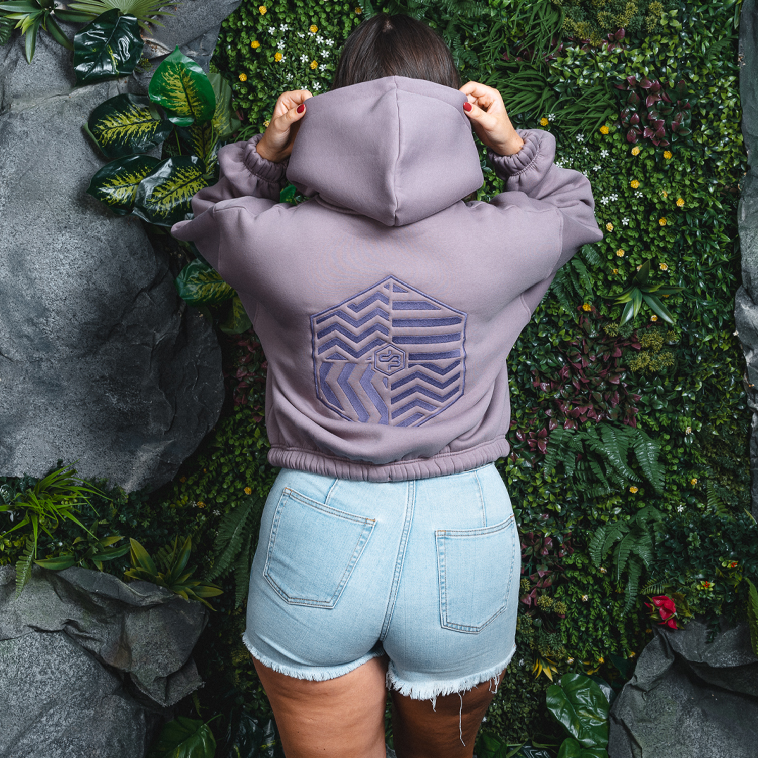 Decibel Mauve cropped Hoodie image