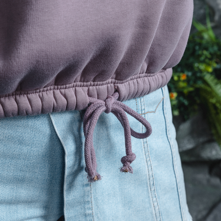 Decibel Mauve cropped Hoodie