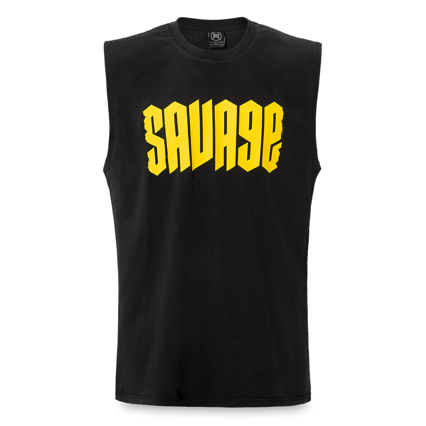 Decibel Savage Washed Black Muscle Tee