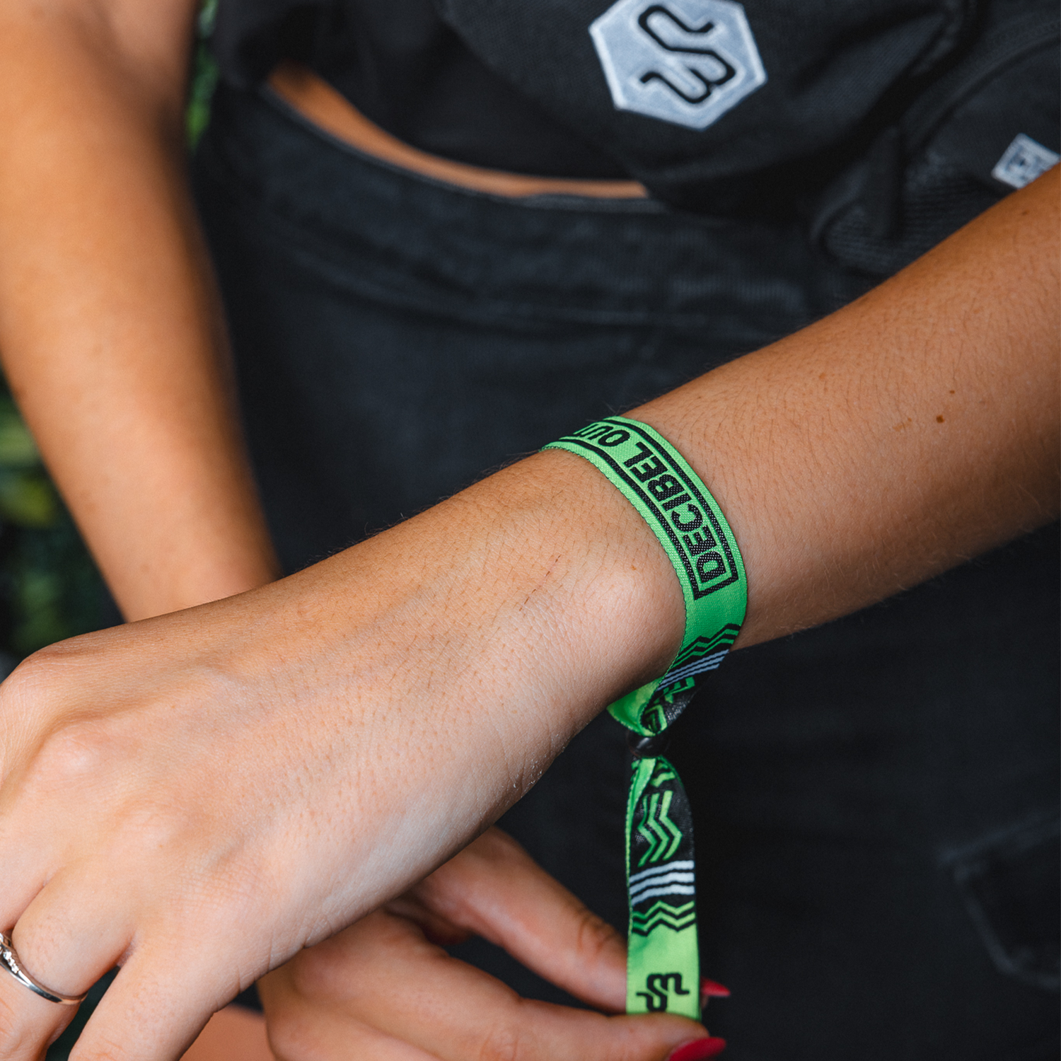 Decibel Neon Green Woven Bracelet image
